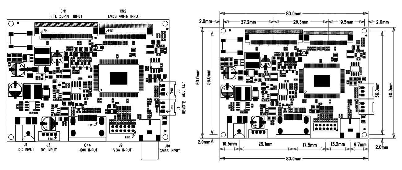 Raspberry pi driver board for 4.3inch-10.1inch