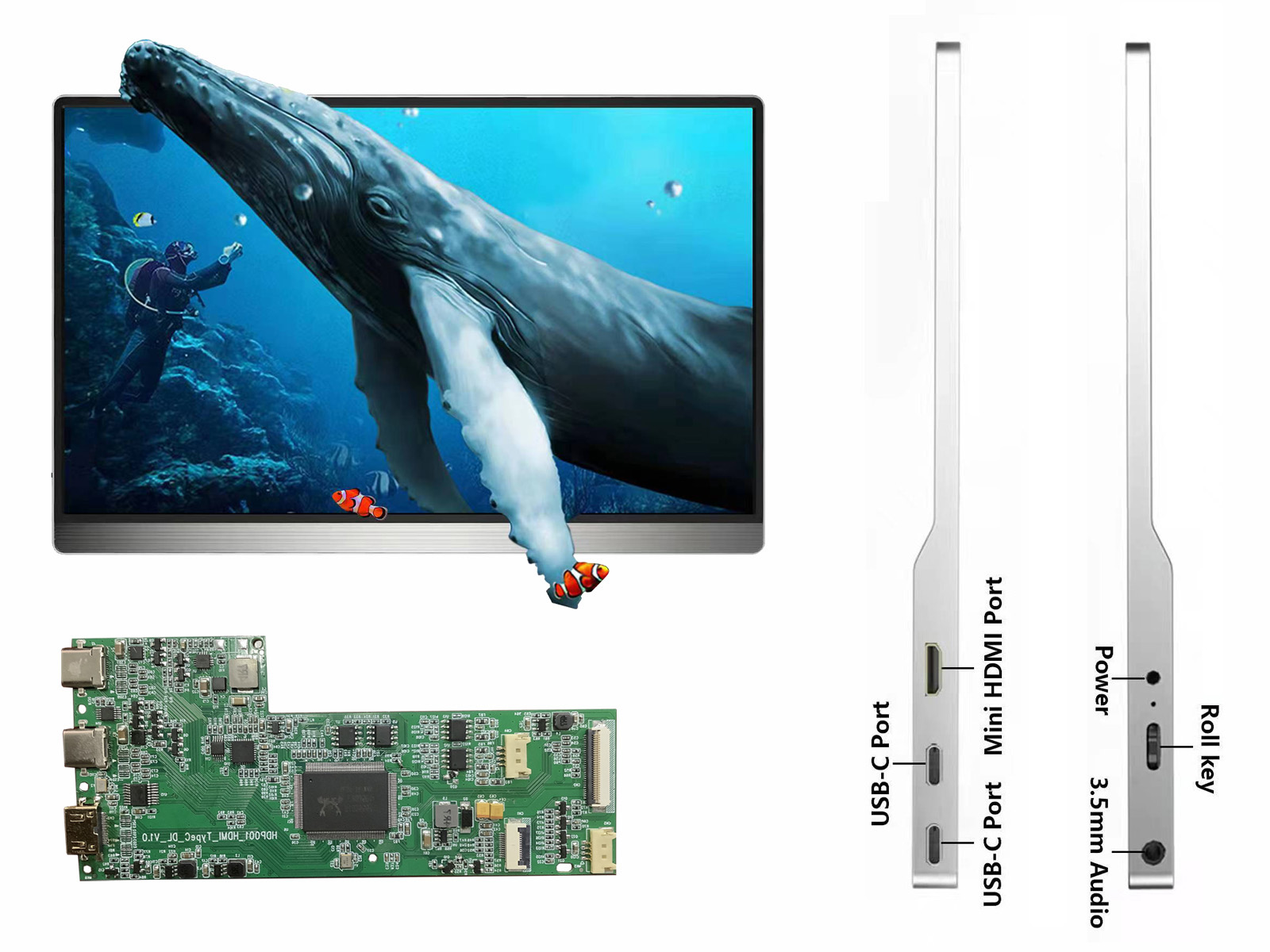 portable monitor 15.6inch for notebook and mobiles and game second screen high definetion display