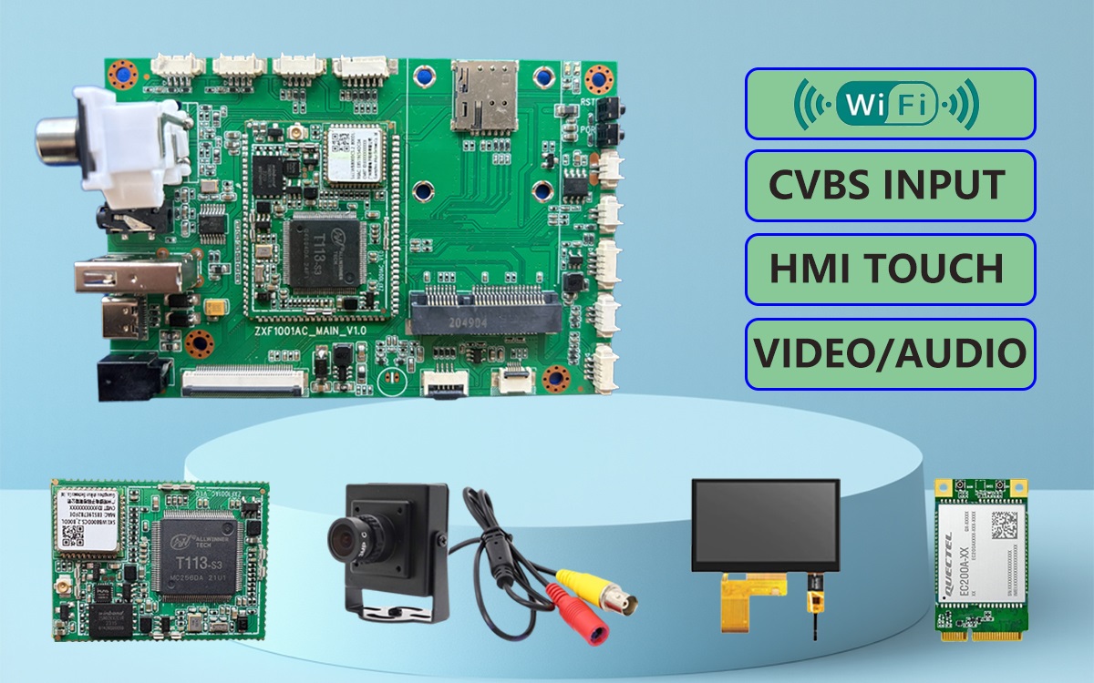 T113S3 Core Module | Touch LCD Display, WiFi/BLE, CVBS Camera, HD Audio and Video Decoding, Commercial Display