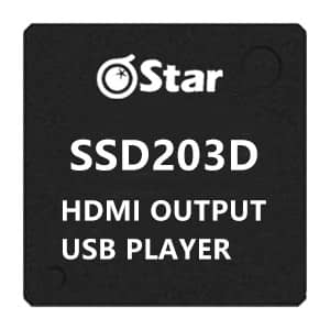 SSD203D Sigmastar Dual-Core Arm Cortex-A7 Embedded Processor integrates HDMI 1.4b high-definition output and H.264/H.265 HD video codec, widely used in TV boxes, digital signage players, and wireless display dongles.