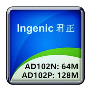 AD102 from Ingenic, dual-core 1.2GHz 64-bit MIPS processor, Built-in 128MB DDR3 and audio/video codec, designed as a high-performance HMI display chip.
