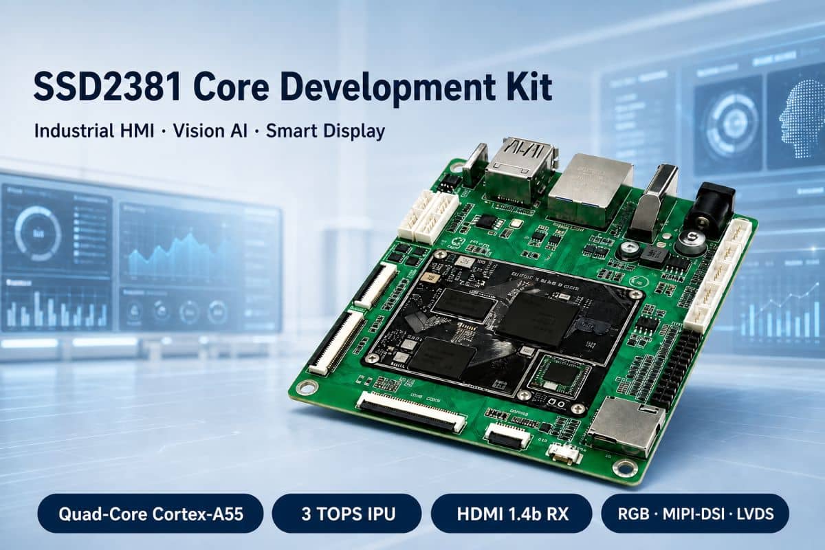 SSD2381 Embedded Linux Development Kit | Quad-Core Cortex-A55, 3 TOPS AI, HDMI Input for Industrial HMI and Machine Vision